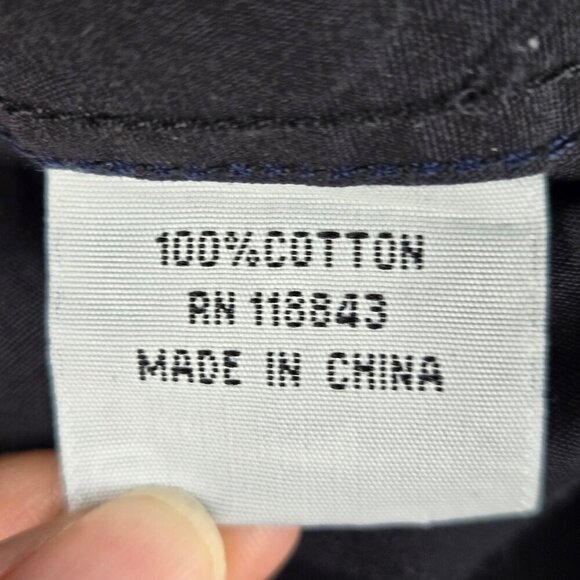 Milano Moda Size 2XL Button Up Shirt Black with White Brown Embroidery - Picture 11 of 13